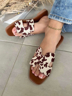 Sandalias para dama Plana Cow — Calzado Maom
